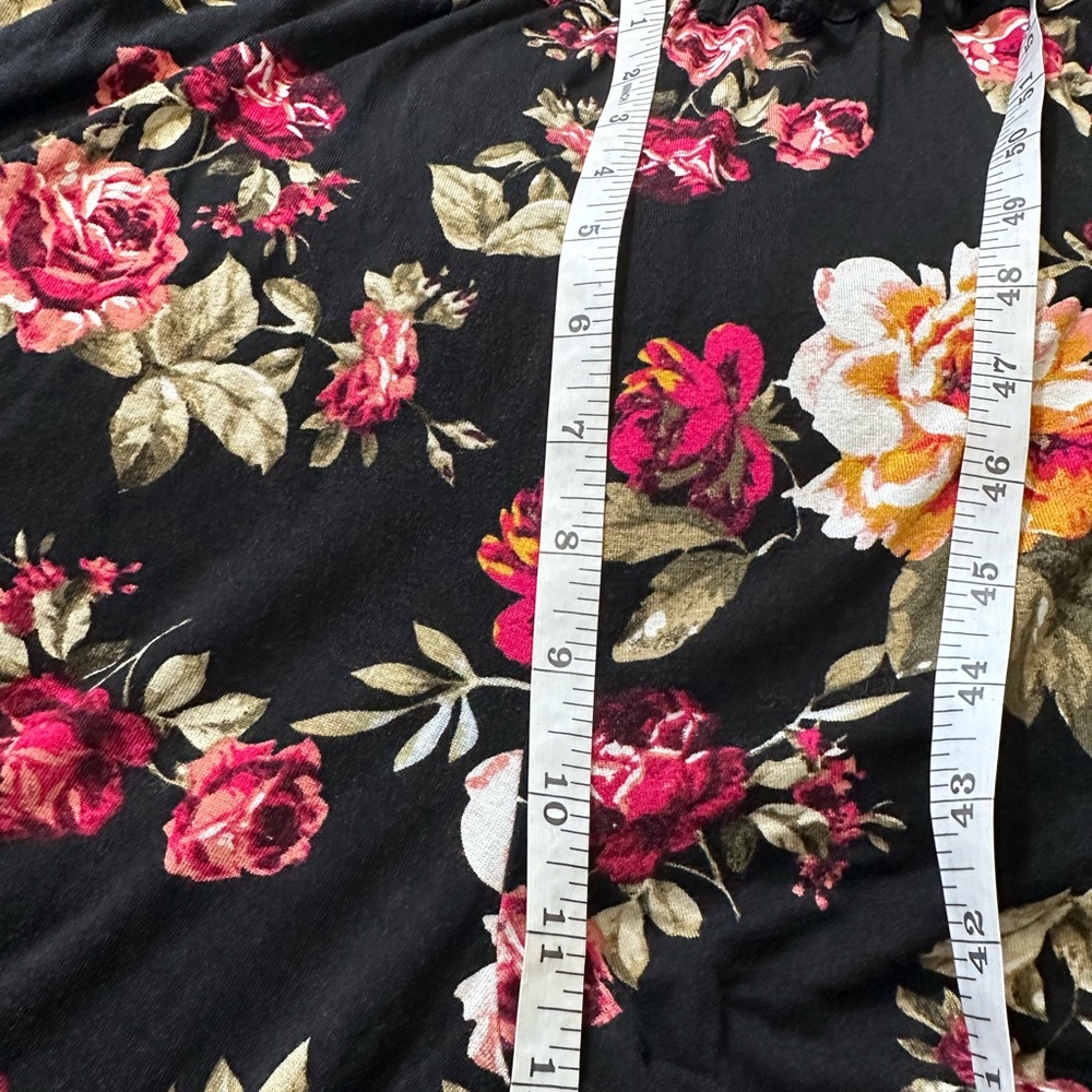 Ambiance Women’s Black Floral Jumpsuit (S) Strapless Elastic Waist. - Picture 9 of 12